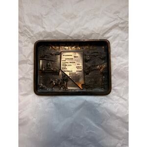 Vintage Copper Souvenir Las Vegas Catchall Plate Trinket Dish Jewlery Holder